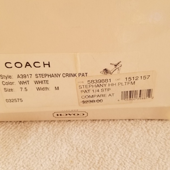 Coach White Stephany High Heel Platform - Picture 4 of 4